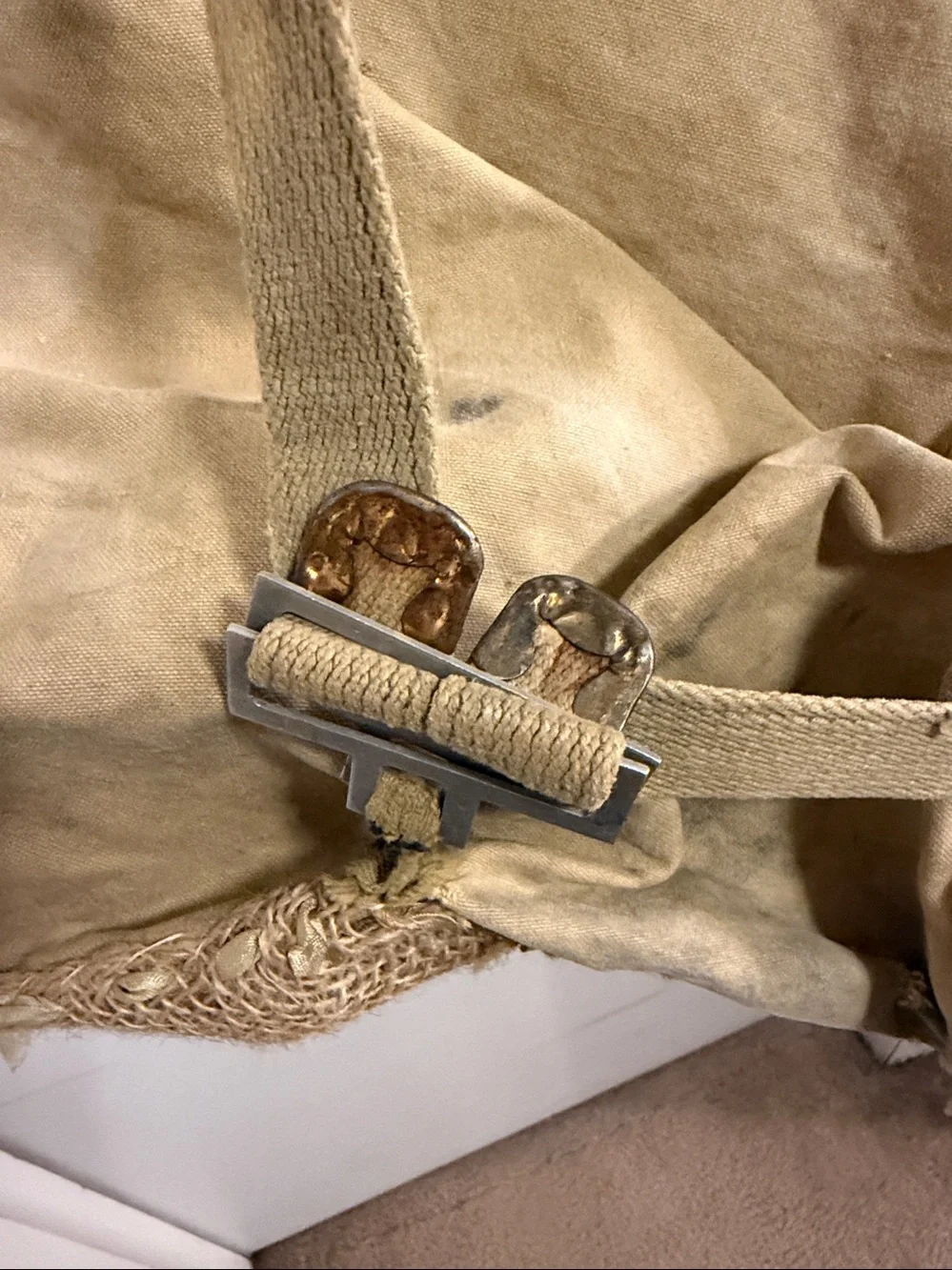 VINTAGE BACKPACK LACE & Rhinestone BOY SCOUTS Canvas